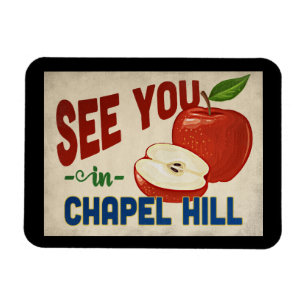 Ímã Chapel Hill North Carolina Apple - Viagens vintage