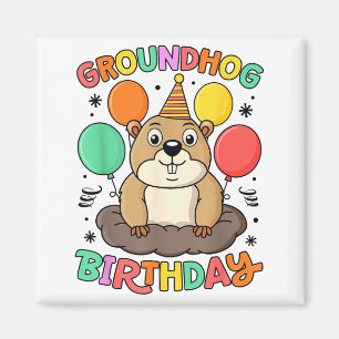 Imã Chapéu de Aniversário do Dia da Marmota Balões Ret