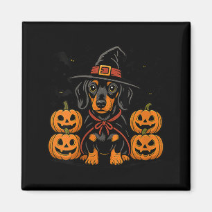 Imã Chapéu de Bruxa de Halloween para Cachorro Dachshu