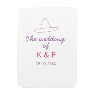 Ímã chapéu de cowboy o casamento do casal nome data ro
