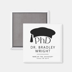 Imã Chapéu de Doutorado Personalizado PhD Formatura