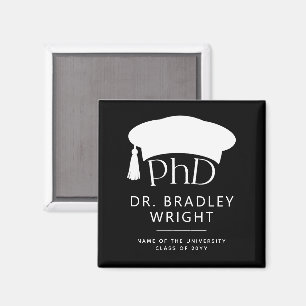 Imã Chapéu de Doutorado Personalizado PhD Formatura