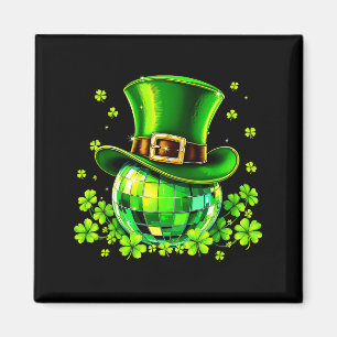 Imã Chapéu de Leprechaun Bola de Disco Shamrock Irland