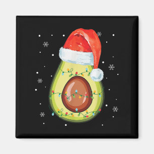 Imã Chapéu de Papai Noel Abacate Feliz Natal Vegan Pij