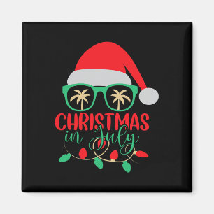 Imã Chapéu de Papai Noel de Natal em Julho Óculos de S