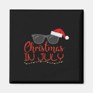 Imã Chapéu de Papai Noel de Natal em Julho Óculos de S