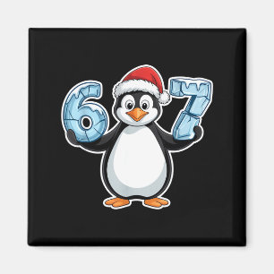 Imã Chapéu de Papai Noel de Pinguim 67 Números Gelados
