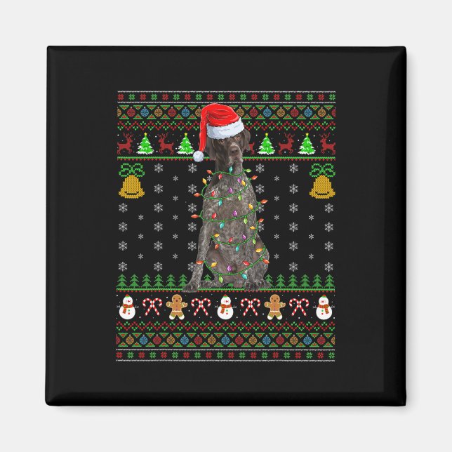 Imã Chapéu de Papai Noel Xmas German Shorthaired Point (Frente)