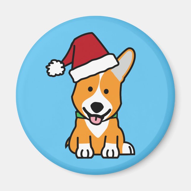 Imã Chapéu do papai noel do Natal de Galês do Pembroke (Frente)