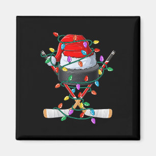 Imã Chapéu Esportivo de Natal de Hockey Xmas Santa Ll 
