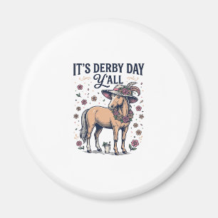 Imã Chapéu Floral Cavalo Derby Day Y'all