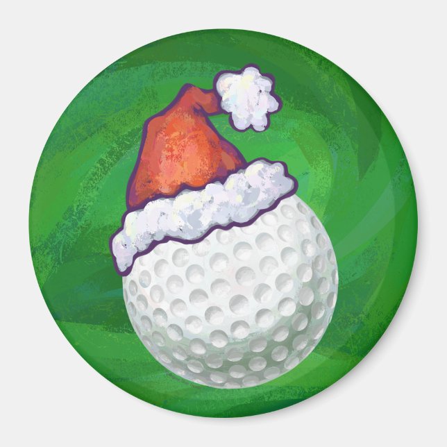 Imã Chapéus de Natal de Golf Ball (Frente)