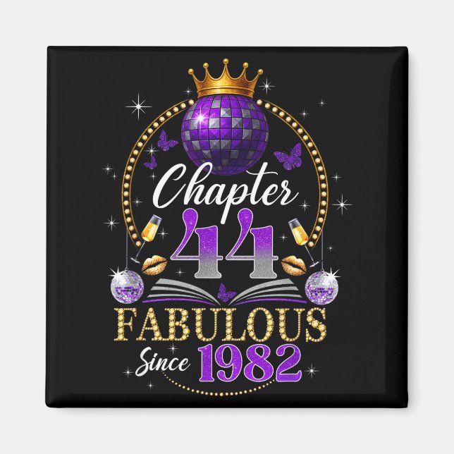 Imã Chapter 44 Since 1982 Purple Disco Ball 44th Birth (Frente)