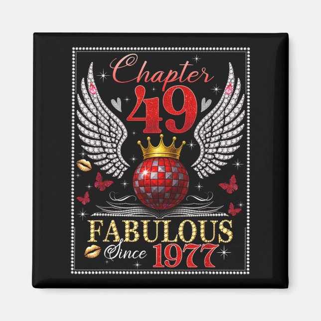 Imã Chapter 49 Fabulous Est. 1977 Disco Ball 49th Birt (Frente)