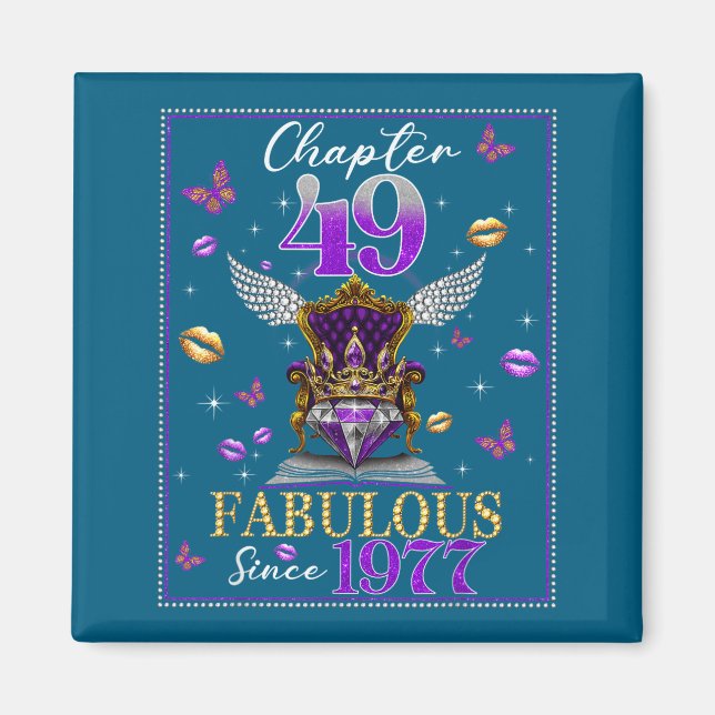Imã Chapter 49 Fabulous Since 1977 49th Birthday Women (Frente)