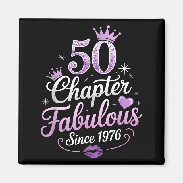 Imã Chapter 50 Fabulous Since 1976 50th Birthday Queen (Frente)