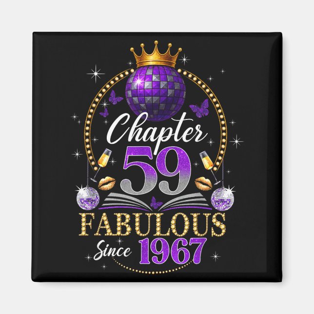 Imã Chapter 59 Since 1967 Purple Disco Ball 59th Birth (Frente)