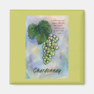 Imã Chardonnay Wine Graphics & Description Magnet