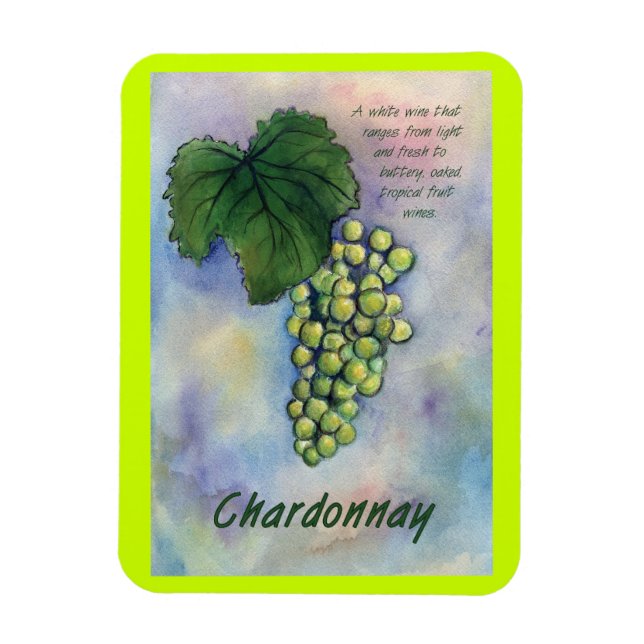 Ímã Chardonnay Wine Graphics Painting Art Magnet (Vertical)