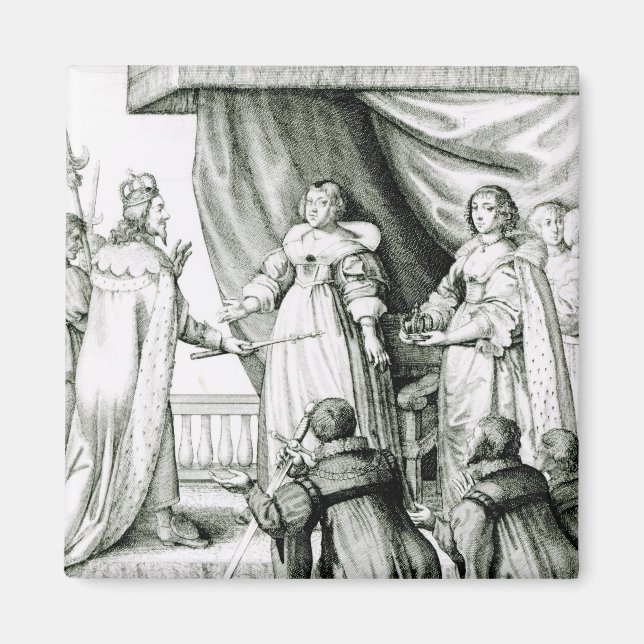 Imã Charles I sendo doado com cetro e coroa (Frente)