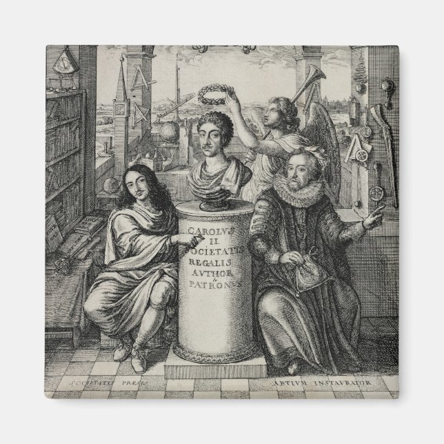 Imã Charles II (1630-85) como Patrão da Royal Societ (Frente)
