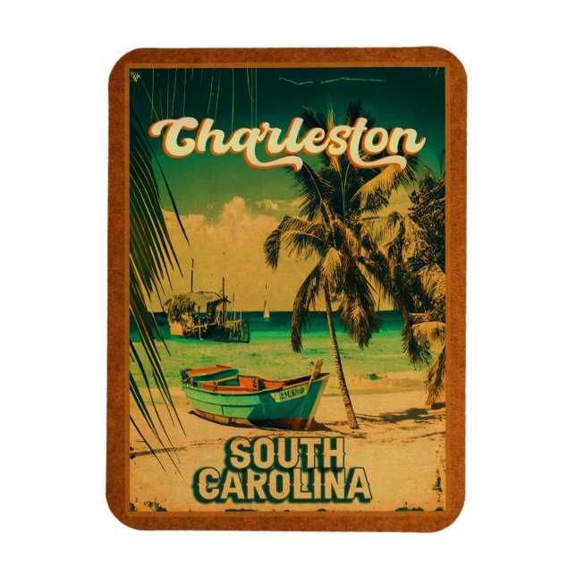 Ímã Charleston Carolina do Sul Vintage Retro Souvenir (Vertical)
