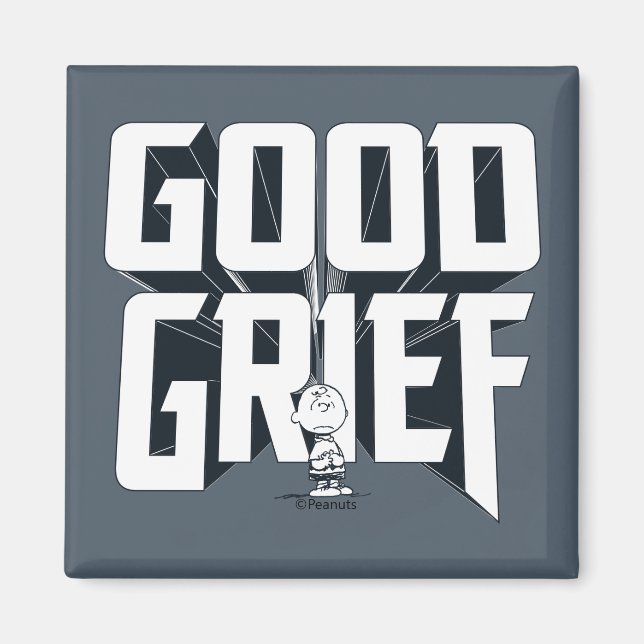 Imã Charlie Brown "Good Grief" Rock Banda Tee Graphic (Frente)