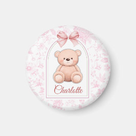 Imã Charlotte | Design de Enfermeiro de Urso Rosa Pers