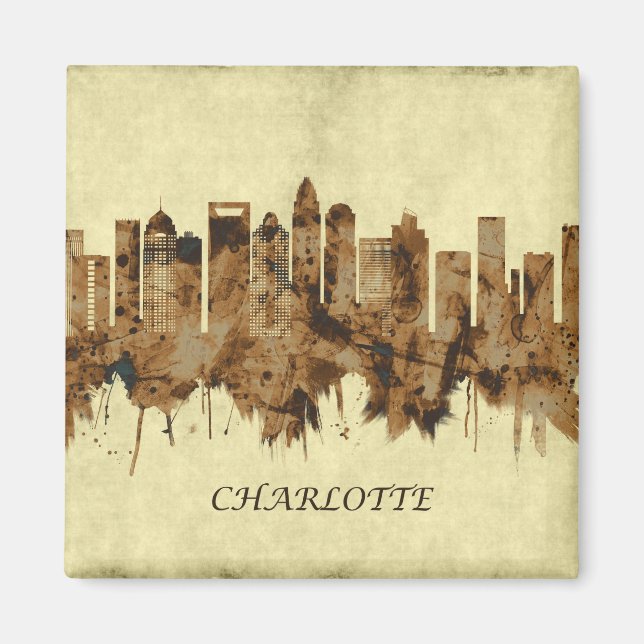 Imã Charlotte North Carolina Cityscape (Frente)