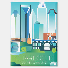 Imã Charlotte, North Carolina Refrigerator Magnet