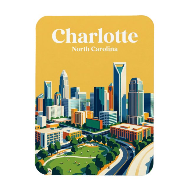 Ímã Charlotte Skyline EUA (Vertical)
