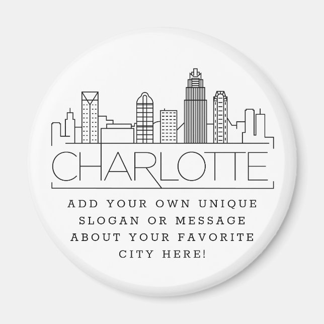 Imã Charlotte Themed | Mensagem de Cidade Personalizad (Frente)