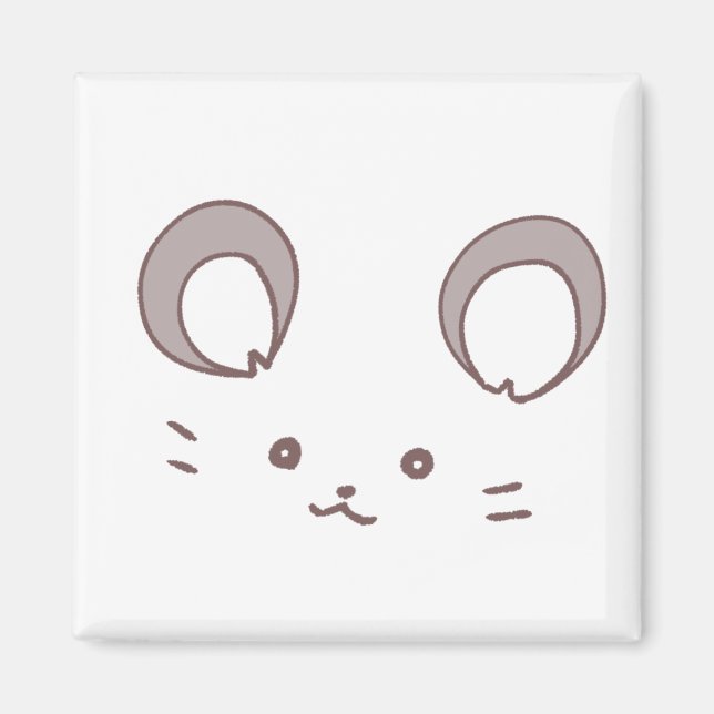 Imã Charming Beige Mouse Magnet - Simple & Stylisマグネット (Frente)