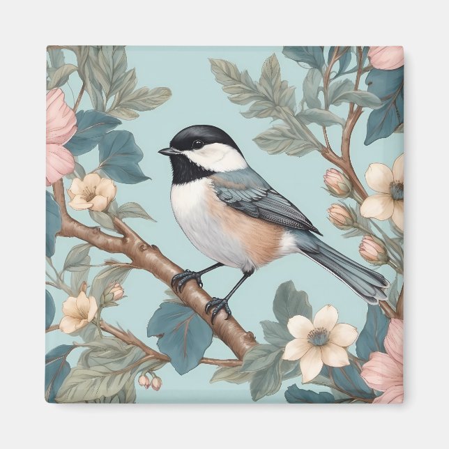 Imã Charming Chickadee Bird (Frente)