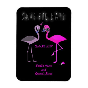 Ímã Charming Flamingo Casal Salvar o Casamento de Data