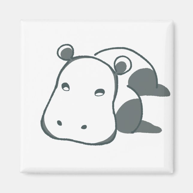 Imã Charming Hippo Magnet - Calming Green Minimal (Frente)