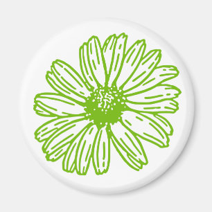Imã Chartreuse Green Daisy Impressão, Hippie Flower Im