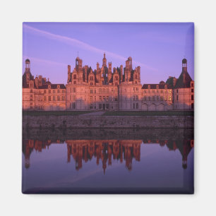 Imã Chateau Chambord ao pôr do sol, Vale do Loire, Fra
