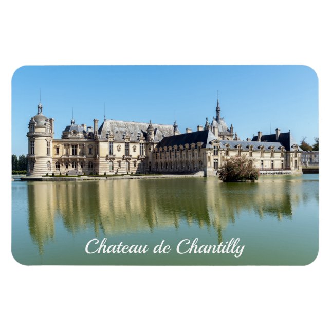Ímã Chateau de Chantilly com reflexo no lago (Horizontal)