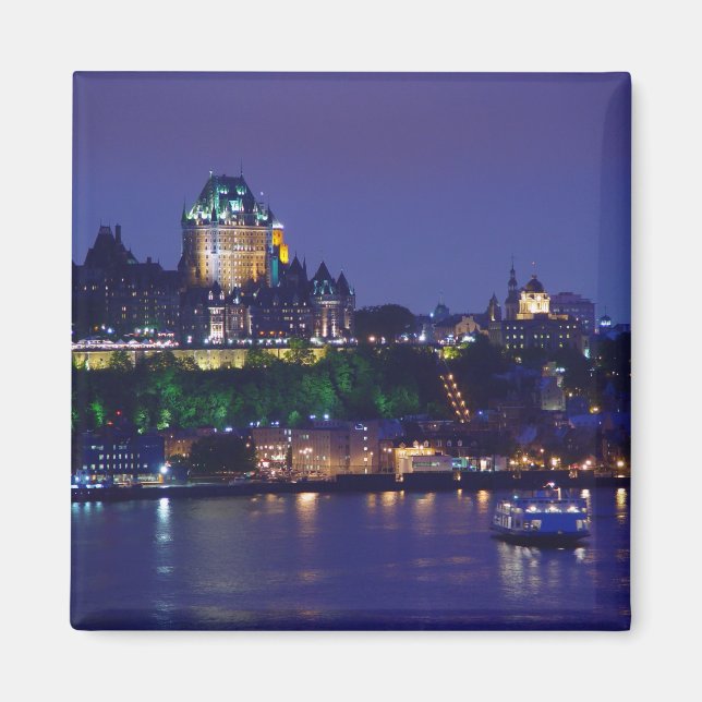 Imã Chateau Frontenac Castle Night Quebec City Magnet (Frente)