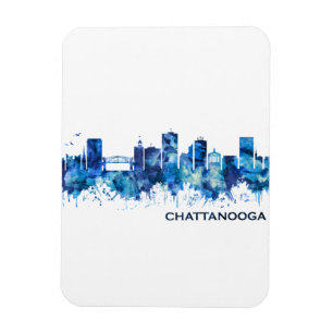 Ímã Chattanooga Tennessee Skyline Blue