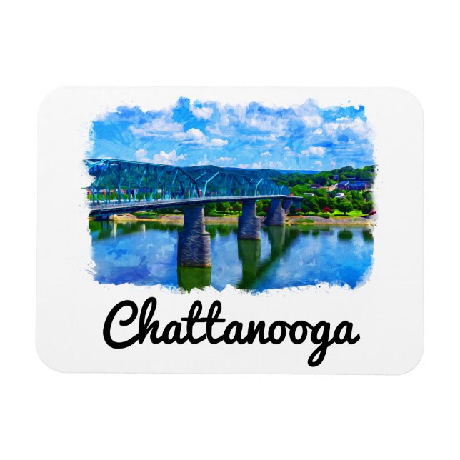 Ímã Chattanooga Tennessee Watercolor (Horizontal)