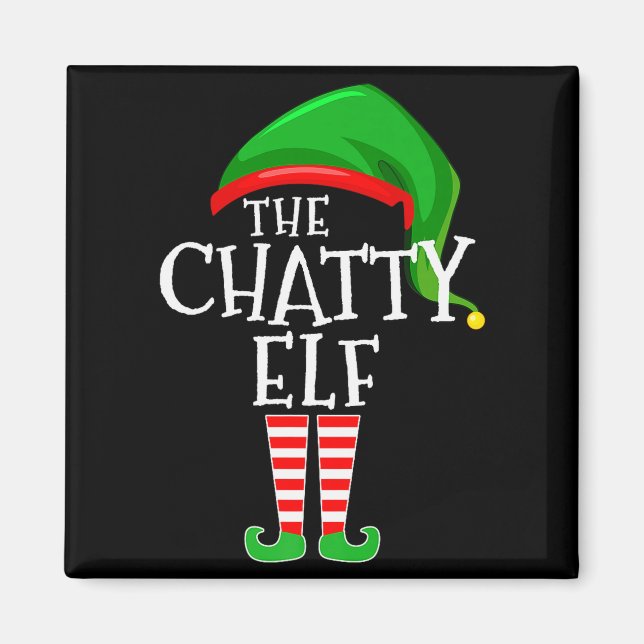 Imã Chatty Elf Family Matching Group Christmas Premium (Frente)