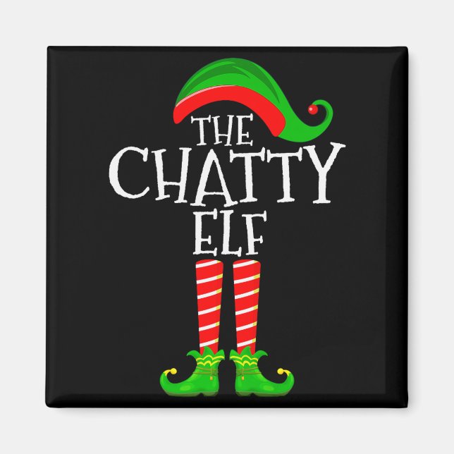 Imã Chatty Elf Funny Matching Family Group Christmas P (Frente)