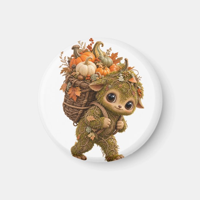 Imã Chaveiro de Abóbora Duende de Musgo (Frente)