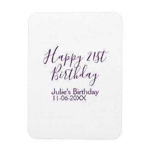 Ímã Chaveiro de data de aniversário de 21 anos feliz r