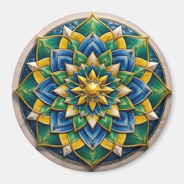 Imã Chaveiro Mandala Luxo - 01 (Frente)