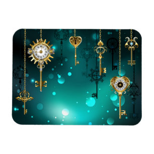 Ímã Chaves de Esqueleto Anticas em Fundo Verde