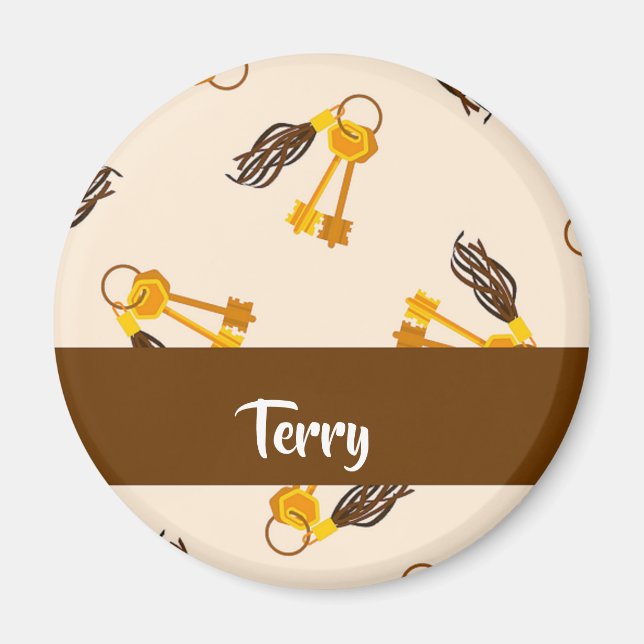 Imã Chaves Douradas da casa a rosa (Frente)