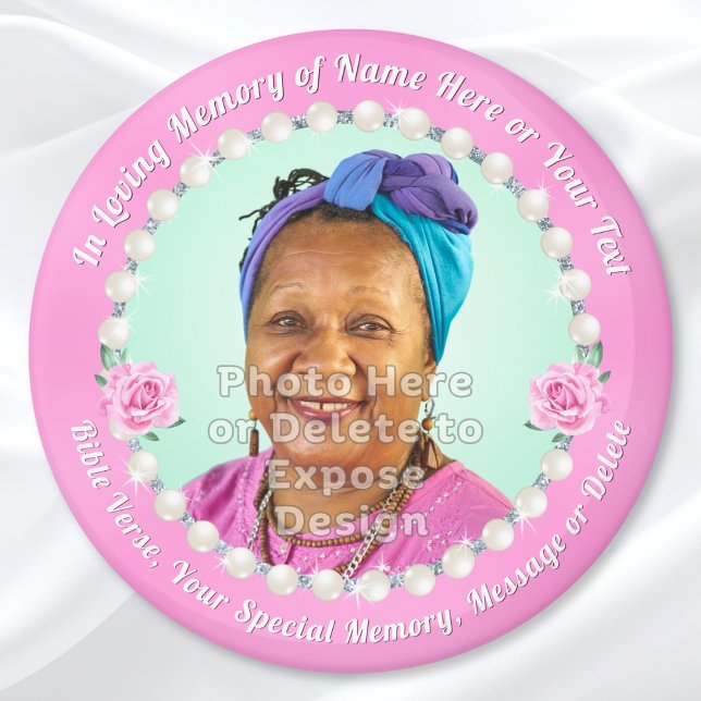 Imã Cheap Funeral Souvenirs, Personalized and Photo (Cheap funeral souvenirs. Memorial magnets with photo. Personalized, memorial keepsakes for mom, her.)